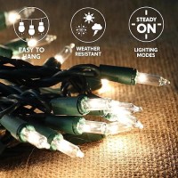 Joiedomi Clear Christmas Lights Outdoor 2002X100 Counts 45Ft Christmas Tree Lights Indoor Warm White String Lights Green Wi