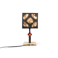 Minecraft Glowstone 14 Inch Corded Desk Led Night Light - Decorative, Fun, Safe & Awesome Bedside Mood Lamp Toy For Baby, Boys, Teen, Adults & Gamers - Best For Home'S Bedroom, Living Room Or Office