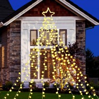 Joiedomi 335 Led Christmas Star Lights Outdoor, 11.5Ft 8 Lighting Modes Waterfall Lights With Topper Star For Christmas Tree, Home Party Wedding Garden Yard Patio Xmas Outdoor D?Or(Warm White)