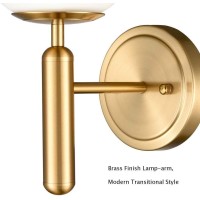 Diryzon Eul Midcentury Modern Wall Sconce Golden Globe Glass Wall Light For Bedroom Bathroom Set Of 2