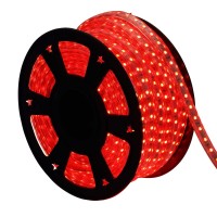 Ainfox 100Ft Led Strip Lights, 1800 Leds Outdoor Waterproof Led Rope Lights Smd5050 110V Flexible Tape Decorative Lighting For Patio Deck Garden Bedroom, Ul&Etl Certified (Red, 100Ft)