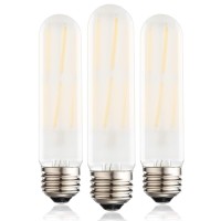 Xininsun T10 Frosted Led Bulbs Warm White 2700K,Dimmable 6W Led Tubular Edison Bulbs 60 Watt Equivalent,600Lm, E26 Medium Base Lamp Bulb For Desk Lamp, Pendant Lights (3-Pack)