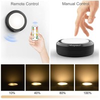 Holkpoilot Puck Lights With Remote Control, Led Under Cabinet/Under Counter Light Battery Operated, Closet Light Dimmable, Stick On Lights(6Pack)