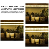 Mosthink Led Plant Grow Light Strips, Full Spectrum Grow Light For Indoor Plants With Auto On & Off Timer,10 Dimmable Levels, 36W Sunlike Grow Lamp For Seedlings Hydroponics,3 Pack (16 Inches)