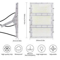 Charon 300W Led Flood Light, 24000Lm Super Bright Outdoor Security Lights With Wider Lighting Angle, 6000K Daylight White, Ip66 Waterproof Outdoor Lighting For Garage, Garden, Lawn, Yard, Parking Lot