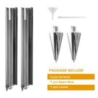 Fab Based Oil Torch Lamp Torch For Patiogardenlawnbackyard 55 Inch Stainless Steel Fiber Glass Wick Set Of 2 Pieceso