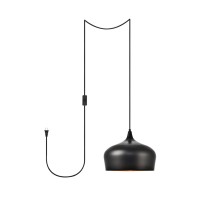 Nora 1 Light Black Plug-In Pendant