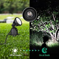 Edishine Christmas Outdoor Led Spotlight Waterproof, Dusk To Dawn Light Sensor, 120V 12W 1200Lm 4000K Warm White Landscape Light For Holiday Decorations, Trees, 3 Ft Extension Cord, Ul Listed