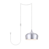 Nora 1 Light Burnished Nickel Plug-In Pendant