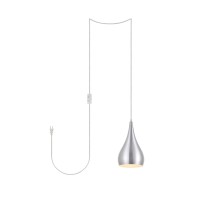 Nora 1 Light Burnished Nickel Plug-In Pendant