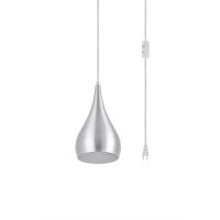 Nora 1 Light Burnished Nickel Plug-In Pendant