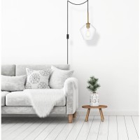 Gene 1 Light Brass And Clear Glass Plug-In Pendant