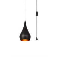 Nora 1 Light Black Plug-In Pendant