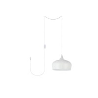 Nora 1 Light White Plug-In Pendant