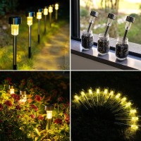 Gigalumi Solar Pathway Lights 12 Pack, Stainless Steel Ip44 Waterproof Auto On/Off Outdoor Led Solar Landscape Lights For Garden, Yard, Patio, Path And Walkway. (Warm White)