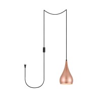 Nora 1 Light Honey Gold Plug-In Pendant