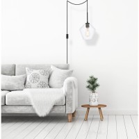 Gene 1 Light Black And Clear Glass Plug-In Pendant