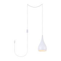 Nora 1 Light White Plug-In Pendant