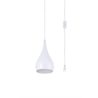 Nora 1 Light White Plug-In Pendant