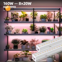 Barrina T5 Grow Lights, Full Spectrum, 4Ft 160W (8 X 20W, 1000W Equivalent), Led Grow Light Bulbs, Plant Lights For Indoor Plants, Greenhouse, Plug And Play, Pinkish White, 8-Pack