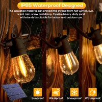 Fmart 24Ft Solar String Lights Led Solar Cafe Patio Lights Porch Market Light Waterproof Shatterproof With Vintage Plastic B