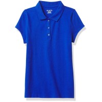 The Childrens Place Girls Uniform Ruffle Pique Polo Shirt, Renew Blue, Xl 14 Plus