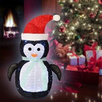 Bstge Christmas Decorations Lights Indoor/Outdoor, Fabric Penguin Battery Operated Lights, Christmas Lights For Home, Garden, Party, Yard Decor