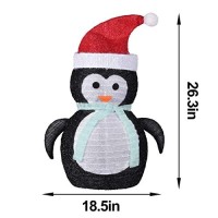 Bstge Christmas Decorations Lights Indoor/Outdoor, Fabric Penguin Battery Operated Lights, Christmas Lights For Home, Garden, Party, Yard Decor