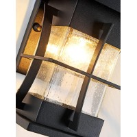 Delicavy Outdoor Wall Lanterns Small Ip65 Waterproof Outdoor Wall Sconce Black Metal With Clear Seeded Glass Exterior Light Fixtures Outside Wall Mount For Garage Driveway Patio Porch Lighting, Black