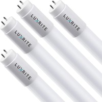 Luxrite 4Ft T8 Led Tube Light, Ballast And Ballast Bypass Compatible, 13W, 5000K Bright White, Single-End Or Double-End, F32T8 Fluorescent Tube Replacement, Check Ballast List Compatibility 4-Pack