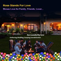 Ywywled Solar Flower Lights Outdoor Upgraded New Material Two Modes Realistic Led Solar Powered Waterproof Lights With 5 Roses