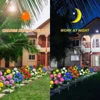 Ywywled Solar Flower Lights Outdoor Upgraded New Material Two Modes Realistic Led Solar Powered Waterproof Lights With 5 Roses