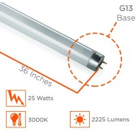 Goodbulb 25W 36 Inch T8 Fluorescent Light Bulb | 3000K Warm White Light Medium Bi-Pin Base | 2225 Lumens 86 Cri 36000 Life Hours | Instant/Programmed Start | 25 Bulbs Pack