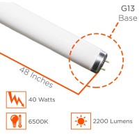 Goodbulb F40T12/965/Eco 40W 48 Inch T12 Fluorescent Light Bulb, 6500K Full Spectrum Medium Bi-Pin Base, 2200 Lumens 90 Cri 24000 Life Hours, Instant/Programmed Start (Pack Of 30)