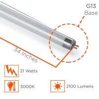 Goodbulb 21W 34 Inch T5 Fluorescent Light Bulb | 3000K Warm White Medium Bi-Pin Base | 2100 Lumens 85 Cri 36000 Life Hours | Instant/Programmed Start (Pack Of 40)