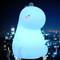 Dinosaur Night Light For Kids Led Nursery Lamp For Toddlers Room Cute Color Changing Silicone Baby Night Light With Touch Sen