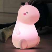 Dinosaur Night Light For Kids Led Nursery Lamp For Toddlers Room Cute Color Changing Silicone Baby Night Light With Touch Sen