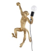 Chabei Industrial Wall Lighting Fixture Vintage Resin Monkey Light Wall Lamp For Living Room Children'S Kid'S Bedroom Club Decoration (Gold-Right Hand)