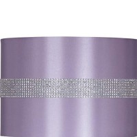 Benjara Acrylic And Metal Base Table Lamp With Fabric Shade, Purple