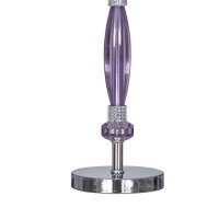 Benjara Acrylic And Metal Base Table Lamp With Fabric Shade, Purple