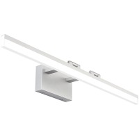 Solfart 31.5 Inch Dimmable Modern Led Vanity Light Silver Aluminum Frosted Acrylic For Bathroom Wall Light Fixtures White Light