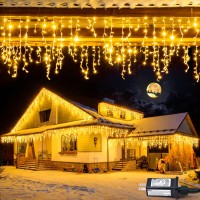 Jmexsuss 77.8Ft 800 Led Icicle Lights Outdoor Waterproof Icicle Christmas Lights With 80 Drops Warm White Icicle Lights Indoor Decorations