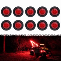 Pseqt 34 Led Rock Lights Round Underglow Wheel Fender Side Marker Clearance Lights With Bullet Grommets Waterproof For Trailer