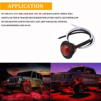 Pseqt 34 Led Rock Lights Round Underglow Wheel Fender Side Marker Clearance Lights With Bullet Grommets Waterproof For Trailer