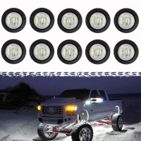 Pseqt 34 Led Rock Lights Round Underglow Wheel Fender Side Marker Clearance Lights With Bullet Grommets Waterproof For Trailer