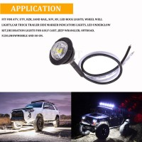 Pseqt 34 Led Rock Lights Round Underglow Wheel Fender Side Marker Clearance Lights With Bullet Grommets Waterproof For Trailer