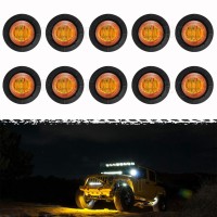 Pseqt 34 Led Rock Lights Round Underglow Wheel Fender Side Marker Clearance Lights With Bullet Grommets Waterproof For Trailer