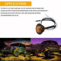 Pseqt 34 Led Rock Lights Round Underglow Wheel Fender Side Marker Clearance Lights With Bullet Grommets Waterproof For Trailer