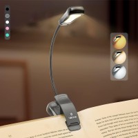 Vekkia Rechargeable-Book-Light-For-Reading-In-Bed, 7 Led 3 Color X 3 Brightness, Lightweight Reading-Light For Readers, Travel (Iron)