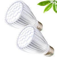 Milyn 2 Pack 30W Led Grow Light Bulb White Full Spectrum Grow Lights For Indoor Plants E26 Plant Light Bulb For Diy Indoor Plan